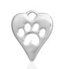 Picture of Brass Charms Round Silver Tone Bear Paw Print 16mm( 5/8") x 12mm( 4/8"), 2 PCs                                                                                                                                                                                