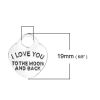 Picture of Zinc Based Alloy Charms Heart Antique Silver Color Message " I Love You To The Moon And Back " 19mm( 6/8") x 16mm( 5/8"), 5 PCs