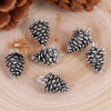 Image de Pendentif en Alliage de Zinc 3D Pomme de Pin Argent Vieilli 34mm x 23mm, 5 Pcs