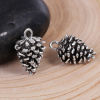 Image de Pendentif en Alliage de Zinc 3D Pomme de Pin Argent Vieilli 34mm x 23mm, 5 Pcs