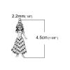 Picture of Zinc Based Alloy Pendants Girl Antique Silver Color Dot Hollow 45mm(1 6/8") x 19mm( 6/8"), 5 PCs