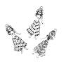 Picture of Zinc Based Alloy Pendants Girl Antique Silver Color Dot Hollow 45mm(1 6/8") x 19mm( 6/8"), 5 PCs
