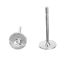 Immagine di Ottone Orecchini a Perno Accessori Tondo Argento Placcato Basi per Cabochon (Addetti: 5mm) 12mm x 5mm posta / filo: ( 0.7mm )， 100 Pz