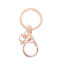 Picture of Iron Based Alloy Keychain & Keyring Circle Ring Rose Gold 6.9cm x 3cm, 3 PCs