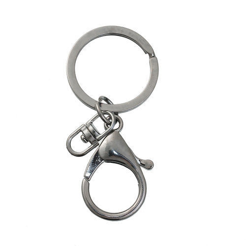 Bild von Eisenlegierung Schlüsselkette & Schlüsselring Ring Metallgrau 6.9cm x 3cm 3 Stück