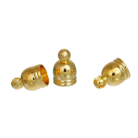 Picture of Brass Cord End Caps Cylinder Gold Plated (Fits 5mm Cord) 9mm( 3/8") x 6mm( 2/8"), 30 PCs