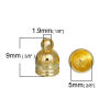 Picture of Brass Cord End Caps Cylinder Gold Plated (Fits 5mm Cord) 9mm( 3/8") x 6mm( 2/8"), 30 PCs                                                                                                                                                                      