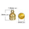 Picture of Brass Cord End Caps Cylinder Gold Plated (Fits 5mm Cord) 9mm( 3/8") x 6mm( 2/8"), 30 PCs                                                                                                                                                                      