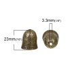 Picture of Zinc Based Alloy Beads Caps Bell Antique Bronze (Fit Beads Size: 16mm Dia.) 23mm x 20mm, 2 PCs