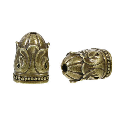 Image de Coupelles en Alliage de Zinc Rectangle Bronze Antique (Convenable à Perle 14mm x11mm) 25mm x 18mm, 2 Pcs