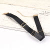 Picture of PU Leather Choker Necklace Gold Plated Black Rectangle 32.5cm(12 6/8") long, 1 Piece