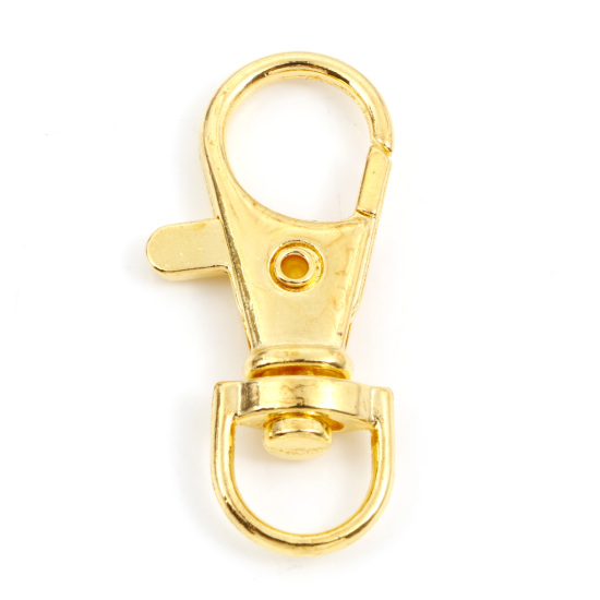 Bild von Eisenlegierung Schlüsselkette & Schlüsselring Vergoldet 3.5cm x 1.5cm, 10 Stück