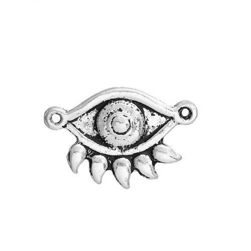 Picture of Zinc Based Alloy Connectors Eye Antique Silver Color 18mm x 12mm, 20 PCs