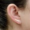 Picture of Ear Climbers/ Ear Crawlers Gold Plated Triangle 14mm x 5mm, Post/ Wire Size: (21 gauge), 1 Pair