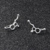 Picture of Serotonin Molecule Chemistry Science Ear Climbers/ Ear Crawlers Silver Plated 25mm(1") x 12mm( 4/8"), Post/ Wire Size: (21 gauge), 1 Pair