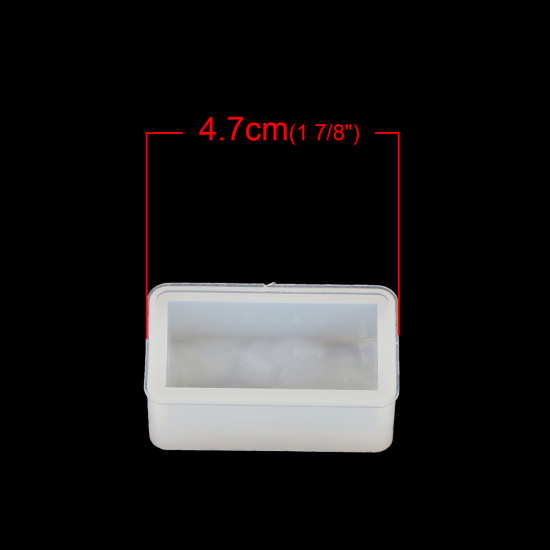 Picture of Silicone Resin Mold For Jewelry Making Rectangle White 47mm(1 7/8") x 27mm(1 1/8"), 1 Piece