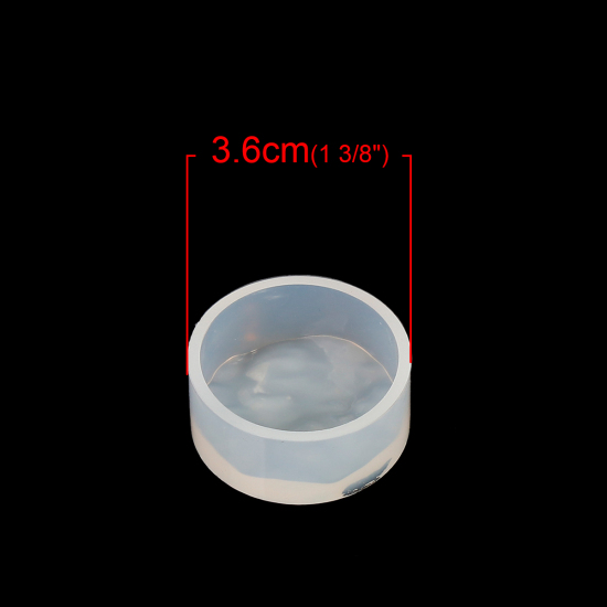 Picture of Silicone Resin Mold For Jewelry Making Round White 3.6cm(1 3/8") Dia., 1 Piece