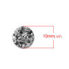 Picture of Druzy/ Drusy (Grade B) Synthetic Hematite Beads Round Silver Tone About 10mm( 3/8") Dia, Hole: Approx 1mm, 10 PCs