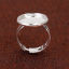 Picture of Brass Adjustable Cabochon Settings Rings Round Silver Plated (Fits 16mm Dia.) 17.5mm( 6/8")(US size 7), 5 PCs