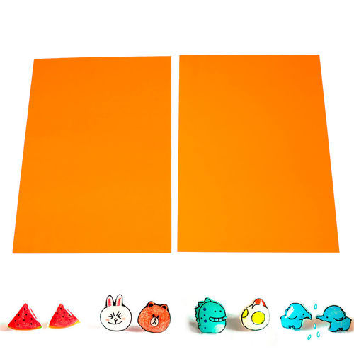 ABS シュリンクプラスチックシート 長方形 オレンジ色 印刷できない　29cm x 20cm、 1 個 の画像