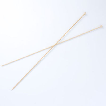 Imagen de 2.5mm Bambú Solo Punta Agujas de tejer Natural 34cm longitud, 1 Unidad