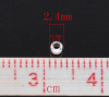 Image de Perles à Écraser en Alliage de fer Forme Rond Argenté, Tailles de Trous: 0.8mm Diamètre: 2.4mm, 350 Pcs