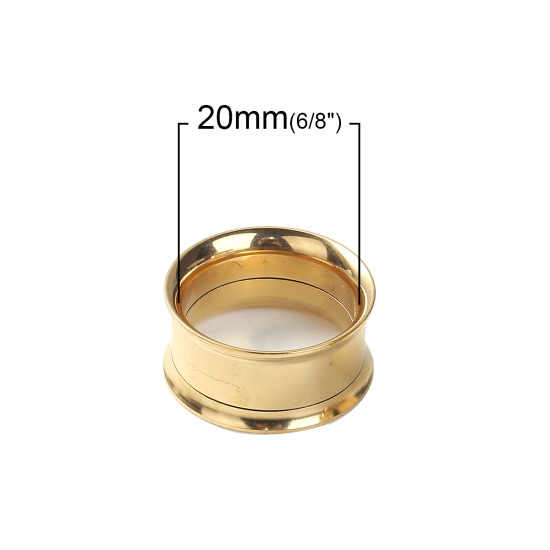 Image de Extenseur d'Oreille en Acier Inoxydable Doré Bobines 20mm x 10mm , 1 Pièce