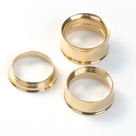 Image de Extenseur d'Oreille en Acier Inoxydable Doré Bobines 20mm x 10mm , 1 Pièce
