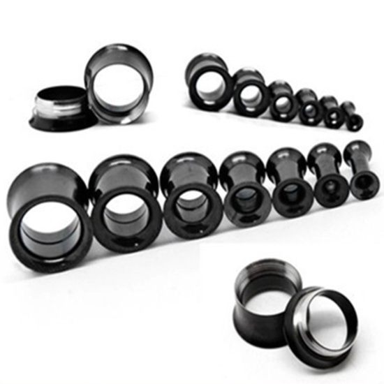 Bild von Edelstahl Ohrenkeil Expander Schwarz Band 22mm x 10mm, 1 Stück