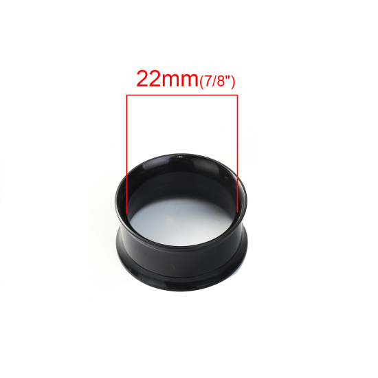 Bild von Edelstahl Ohrenkeil Expander Schwarz Band 22mm x 10mm, 1 Stück