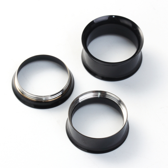 Bild von Edelstahl Ohrenkeil Expander Schwarz Band 22mm x 10mm, 1 Stück