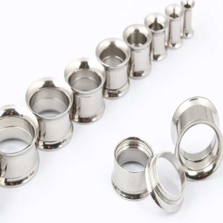 Acero Inoxidable Expansor de Orejeras Tono de Plata Bobina 14mm x 10mm, 1 Unidad