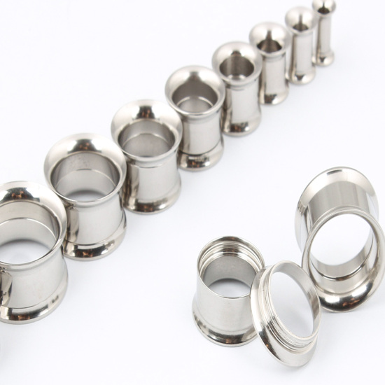 Immagine di Acciaio Inossidabile Espansore per barella auricolare Tono Argento Bobina 22mm x 10mm, 1 Pz