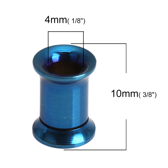 Immagine di Acciaio Inossidabile Espansore per barella auricolare Blu Cilindrico 10mm x 8mm, 1 Pz