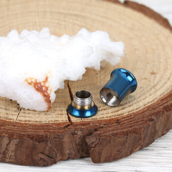 Immagine di Acciaio Inossidabile Espansore per barella auricolare Blu Cilindrico 10mm x 8mm, 1 Pz