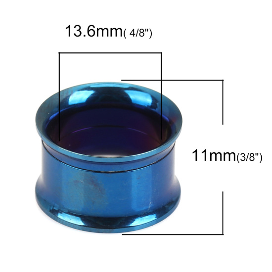 Immagine di Acciaio Inossidabile Espansore per barella auricolare Blu Cilindrico 18mm x 11mm, 1 Pz