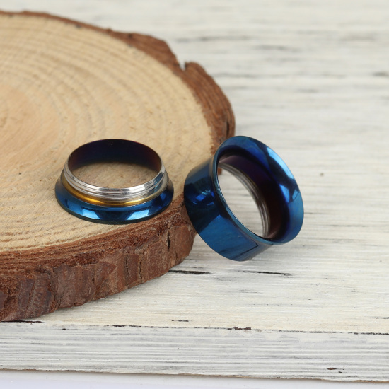 Immagine di Acciaio Inossidabile Espansore per barella auricolare Blu Cilindrico 18mm x 11mm, 1 Pz