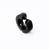 Picture of Stainless Steel Ear Clips Earrings Black Round 13mm x 13mm, 1 Piece
