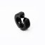 ステンレス鋼 イヤリング クリップ式 黒 円形 13mm x 13mm、 1 個 の画像