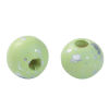 Picture of Hinoki Wood Spacer Beads Round Green About 8mm Dia, Hole: Approx 2.6mm, 300 PCs