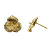 Picture of Brass Ear Post Stud Earrings Gold Plated Flower 16mm( 5/8") x 16mm( 5/8"), Post/ Wire Size: (20 gauge), 3 PCs                                                                                                                                                 