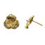 Picture of Brass Ear Post Stud Earrings Gold Plated Flower 16mm( 5/8") x 16mm( 5/8"), Post/ Wire Size: (20 gauge), 3 PCs