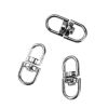 Picture of Zinc Based Alloy Keychain & Keyring Findings Oval Silver Tone Rotatable 19mm x 9mm, 30 PCs