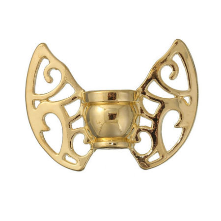 Picture of Zinc Based Alloy Spacer Beads Butterfly Animal Gold Plated Wing 30mm x 22mm, Hole: Approx 2.3mm, 3 PCs