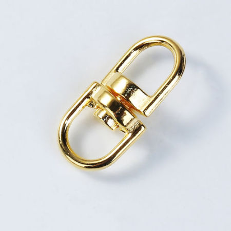 Zinc Based Alloy Keychain & Keyring Oval Gold Plated 19mm x 9mm, 20 PCs