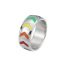 Picture of Titanium Steel Unadjustable Rings Silver Tone Multicolor Round Arrowhead 18.3mm(US Size 8.25), 1 Piece