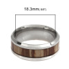 Bild von Edelstahl Uneinstellbar Ring Silberfarbe Naturfarben 18.3mm（US Größe:8.25), 1 Stück
