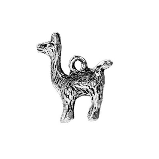 Picture of Zinc Based Alloy 3D Charms Antique Silver Color Alpaca 18mm( 6/8") x 15mm( 5/8"), 10 PCs