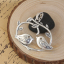 Picture of Zinc Based Alloy Pendants Mother Bird Antique Silver Color Branch 72mm(2 7/8") x 65mm(2 4/8"), 2 PCs