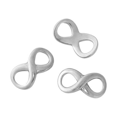 Bild von Edelstahl Verbinder Unendlichkeit Symbol Antik Zinn 20mm x 10mm, 2 Stück
